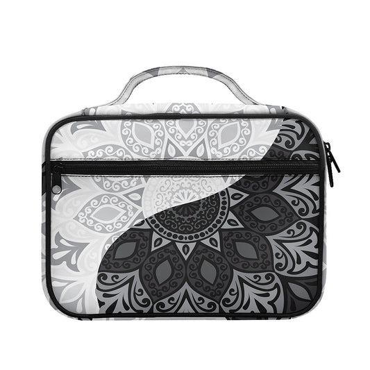 Black And White Yin Yang Mandala Print Briefcase Bible Bag