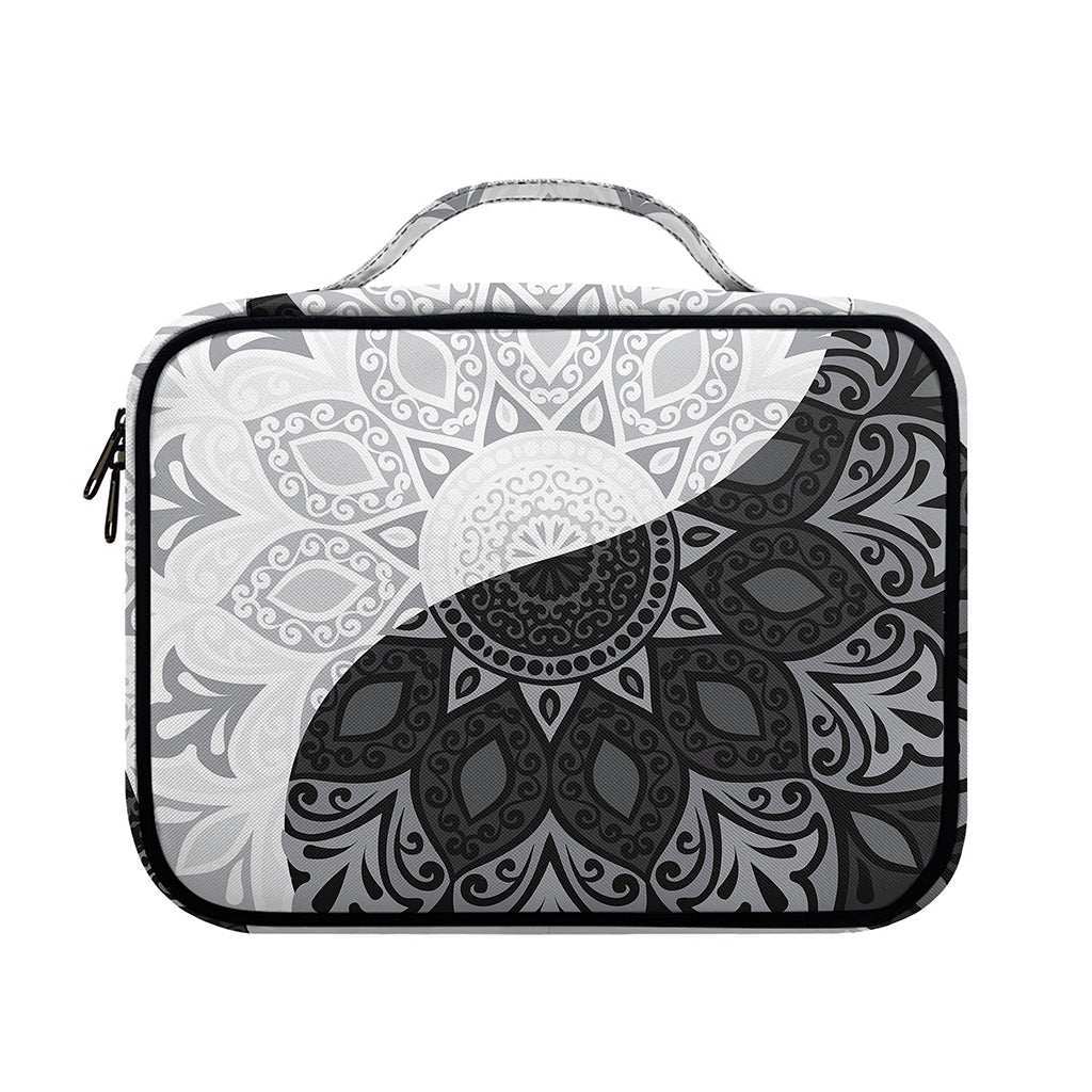 Black And White Yin Yang Mandala Print Briefcase Bible Bag