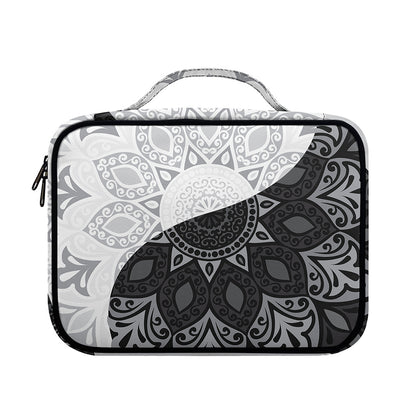 Black And White Yin Yang Mandala Print Briefcase Bible Bag