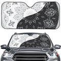 Black And White Yin Yang Mandala Print Car Windshield Sun Shade