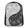 Black And White Yin Yang Mandala Print Casual Backpack