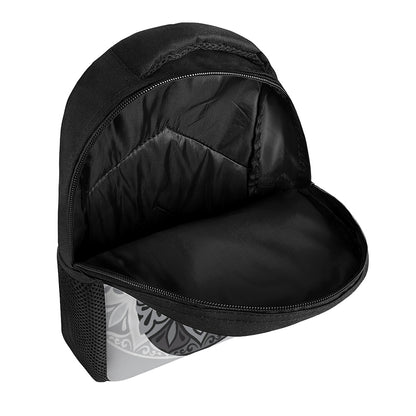 Black And White Yin Yang Mandala Print Casual Backpack