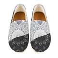 Black And White Yin Yang Mandala Print Casual Shoes