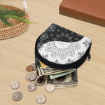 Black And White Yin Yang Mandala Print Coin Purse
