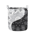 Black And White Yin Yang Mandala Print Collapsible Laundry Basket