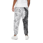Black And White Yin Yang Mandala Print Cotton Pants