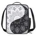 Black And White Yin Yang Mandala Print Crossbody Lunch Bag