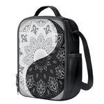 Black And White Yin Yang Mandala Print Crossbody Lunch Bag