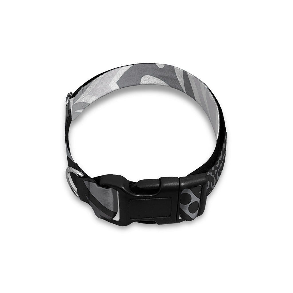 Black And White Yin Yang Mandala Print Dog Collar