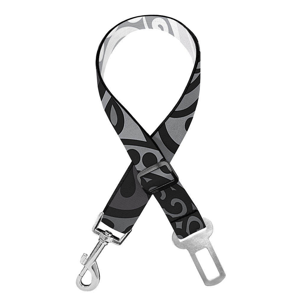 Black And White Yin Yang Mandala Print Dog Seat Belt