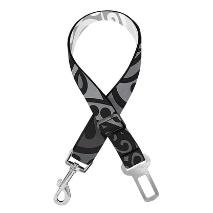 Black And White Yin Yang Mandala Print Dog Seat Belt