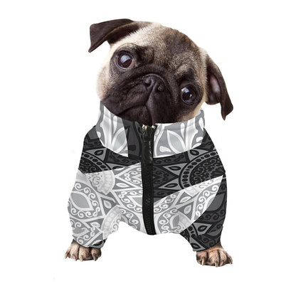 Black And White Yin Yang Mandala Print Dog Zip Up Jacket