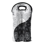 Black And White Yin Yang Mandala Print Double Neoprene Wine Tote