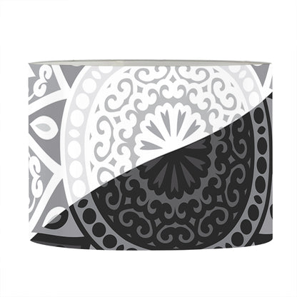 Black And White Yin Yang Mandala Print Drum Lamp Shade