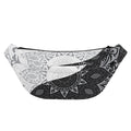 Black And White Yin Yang Mandala Print Fanny Pack