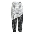 Black And White Yin Yang Mandala Print Fleece Lined Knit Pants