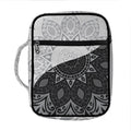 Black And White Yin Yang Mandala Print Front Pocket Bible Bag