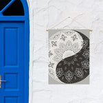 Black And White Yin Yang Mandala Print Garden Flag
