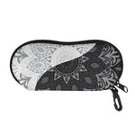 Black And White Yin Yang Mandala Print Glasses Case