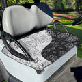 Black And White Yin Yang Mandala Print Golf Cart Seat Cover