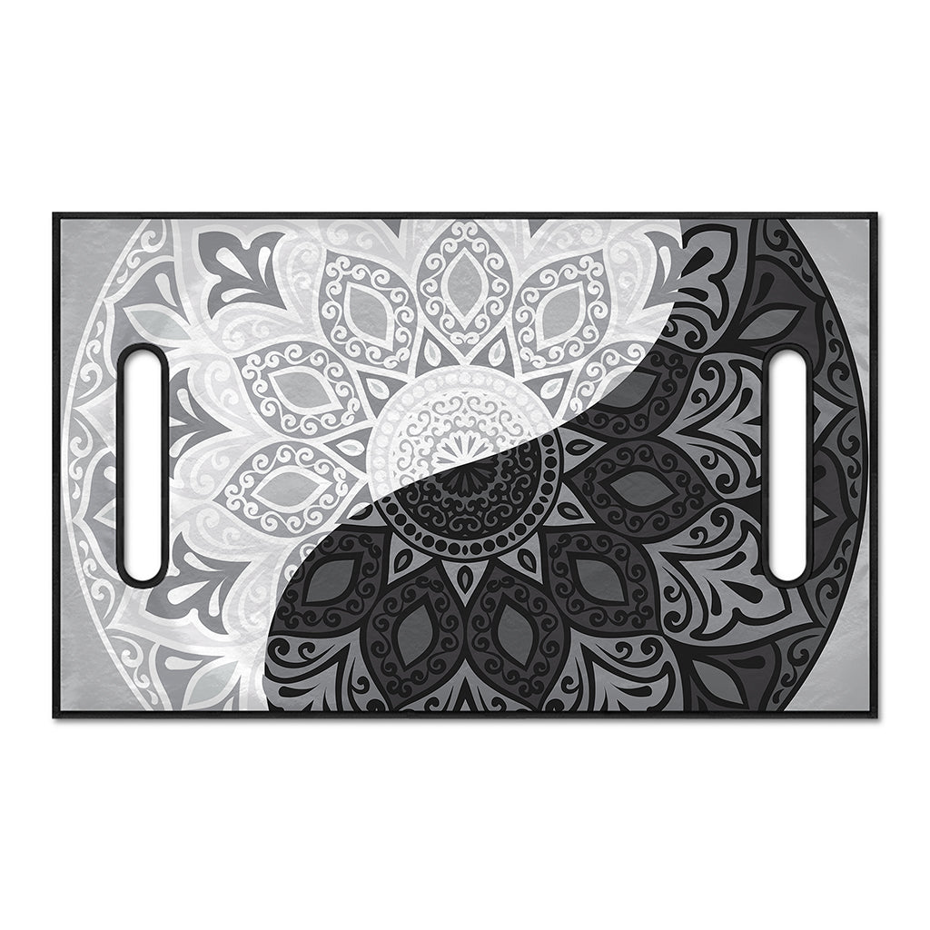 Black And White Yin Yang Mandala Print Golf Cart Seat Cover