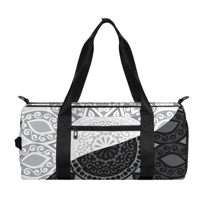 Black And White Yin Yang Mandala Print Gym Bag