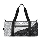 Black And White Yin Yang Mandala Print Gym Bag