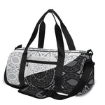Black And White Yin Yang Mandala Print Gym Bag