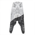 Black And White Yin Yang Mandala Print Hammer Pants