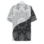 Black And White Yin Yang Mandala Print Hawaiian Shirt