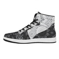 Black And White Yin Yang Mandala Print High Top Leather Sneakers