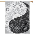 Black And White Yin Yang Mandala Print House Flag