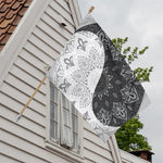 Black And White Yin Yang Mandala Print House Flag