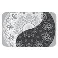 Black And White Yin Yang Mandala Print Indoor Door Mat