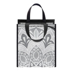 Black And White Yin Yang Mandala Print Insulated Lunch Tote
