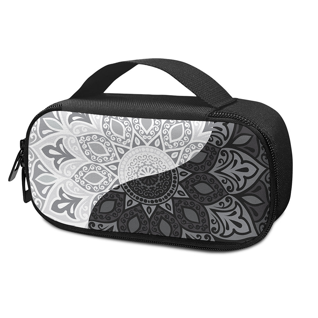 Black And White Yin Yang Mandala Print Insulin Cooler Travel Case