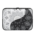 Black And White Yin Yang Mandala Print Laptop Sleeve