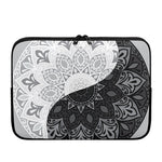 Black And White Yin Yang Mandala Print Laptop Sleeve