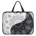 Black And White Yin Yang Mandala Print Laptop Sleeve With Handle