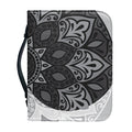 Black And White Yin Yang Mandala Print Leather Bible Cover