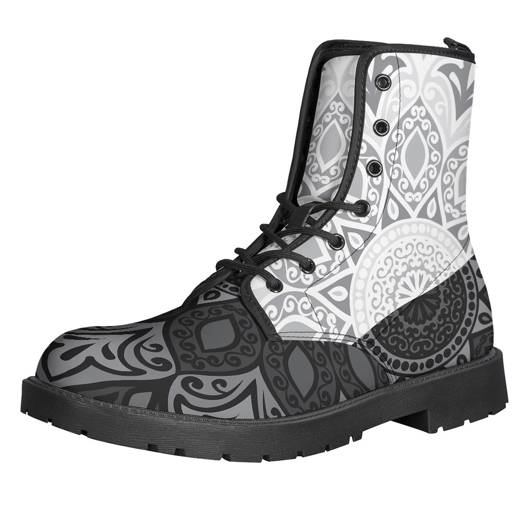 Black And White Yin Yang Mandala Print Backpack
