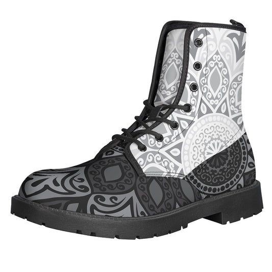 Black And White Yin Yang Mandala Print Backpack