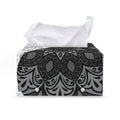 Black And White Yin Yang Mandala Print Leather Tissue Box Cover