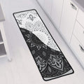 Black And White Yin Yang Mandala Print Long Kitchen Mat