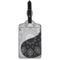 Black And White Yin Yang Mandala Print Luggage Tag