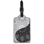 Black And White Yin Yang Mandala Print Luggage Tag