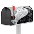 Black And White Yin Yang Mandala Print Mailbox Cover
