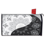 Black And White Yin Yang Mandala Print Mailbox Cover