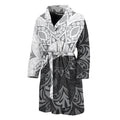 Black And White Yin Yang Mandala Print Men's Bathrobe