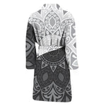 Black And White Yin Yang Mandala Print Men's Bathrobe